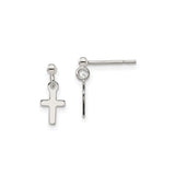 Sterling Silver Cross Pendant, Polished Latin Cross Charm, Modern Religious Jewelry for Men and Women