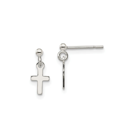 Sterling Silver Cross Pendant, Polished Latin Cross Charm, Modern Religious Jewelry for Men and Women