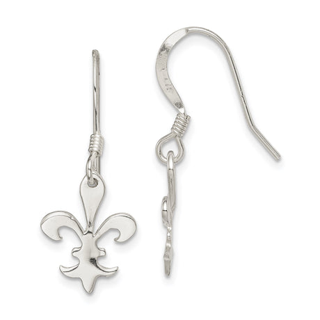 Sterling Silver Dangle Earrings, Fleur de Lis Design, French-Inspired Jewelry for Women