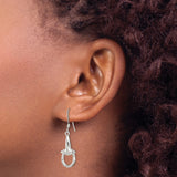 Sterling Silver Stirrup Dangle Earrings, Equestrian Horse Riding Style for Women