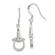 Sterling Silver Stirrup Dangle Earrings, Equestrian Horse Riding Style for Women