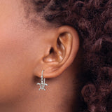Sterling Silver Dangle Turtle Earrings with Open Design, Ocean Theme Jewelry for Women