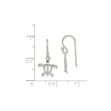 Sterling Silver Dangle Turtle Earrings with Open Design, Ocean Theme Jewelry for Women
