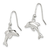Sterling Silver Dolphin Dangle Earrings with 3D Charms, Ocean Inspired Beach Jewelry