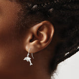 Sterling Silver Dolphin Dangle Earrings with 3D Charms, Ocean Inspired Beach Jewelry