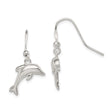 Sterling Silver Dolphin Dangle Earrings with 3D Charms, Ocean Inspired Beach Jewelry