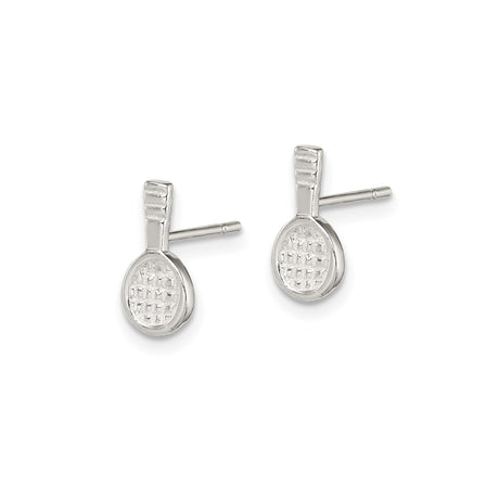Sterling Silver Tennis Racket Stud Earrings Lightweight Sport