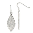 Sterling Silver Leaf Filigree Dangle Earrings, Lightweight Teardrop Boho Design for Women