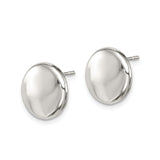 Sterling Silver Stud Earrings, Round Dome Design with Polished Finish, Minimalist Unisex Style