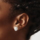 Sterling Silver Stud Earrings, Round Dome Design with Polished Finish, Minimalist Unisex Style