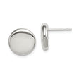 Sterling Silver Stud Earrings, Round Dome Design with Polished Finish, Minimalist Unisex Style