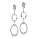 Sterling Silver Dangle Earrings with Interlocking Circles and Ovals, Geometric Drop Design