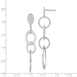 Sterling Silver Dangle Earrings with Interlocking Circles and Ovals, Geometric Drop Design