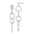 Sterling Silver Dangle Earrings with Interlocking Circles and Ovals, Geometric Drop Design