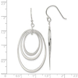 Sterling Silver Dangle Earrings with Triple Open Oval Hoops, Modern Lightweight Drop Design