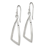 Sterling Silver Triangle Drop Earrings, Lightweight Geometric Dangle Design for Women