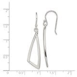 Sterling Silver Triangle Drop Earrings, Lightweight Geometric Dangle Design for Women