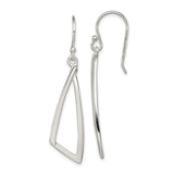Sterling Silver Triangle Drop Earrings, Lightweight Geometric Dangle Design for Women