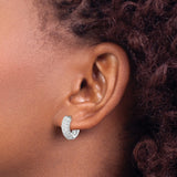 Sterling Silver Hoop Earrings with Cubic Zirconia, Hinged Closures, Lightweight Minimalist Design