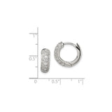 Sterling Silver Hoop Earrings with Cubic Zirconia, Hinged Closures, Lightweight Minimalist Design