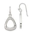 Sterling Silver Dangle Earrings, Teardrop Triangle Drop Design, Open Geometric Style for Women