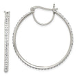 Sterling Silver Hoop Earrings with Round Cut Cubic Zirconia, Full Circle Polished Design