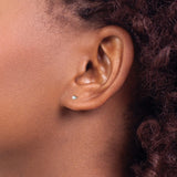 Sterling Silver Stud Earrings with Round Cubic Zirconia in Classic Prong Setting