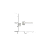 Sterling Silver Stud Earrings with Round Cut Cubic Zirconia, Minimalist Four Prong Basket Setting