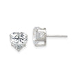 Sterling Silver Heart Shaped Stud Earrings with Cubic Zirconia, Minimalist Romantic Design