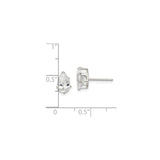 Sterling Silver Pear Shape Stud Earrings with Clear Cubic Zirconia Prong Setting