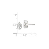Sterling Silver Tear Drop CZ Stud Earrings Brilliant