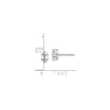Sterling Silver Oval Stud Earrings with Clear Cubic Zirconia Solitaire Prong Setting