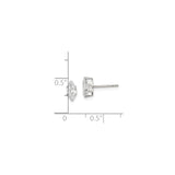 Sterling Silver Marquise Cut Stud Earrings with Cubic Zirconia, Minimalist Prong Setting Design