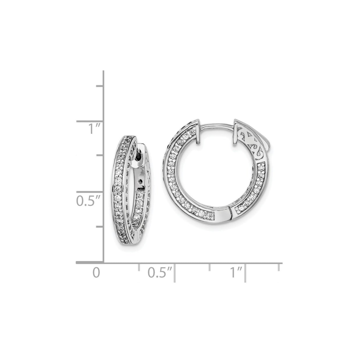 Sterling Silver Celtic Knot Hoop Earrings with Cubic Zirconia, Double Row Interwoven Design