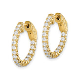 Sterling Silver Hoop Earrings with Cubic Zirconia, Scroll Design, Latch Closure