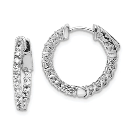 Sterling Silver Celtic Hoop Earrings with Cubic Zirconia, Intricate Knot Design