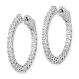 Sterling Silver Hoop Earrings with Cubic Zirconia and Celtic Filigree Design