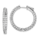 Sterling Silver Hoop Earrings with Cubic Zirconia and Celtic Filigree Design