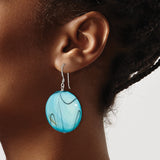Sterling Silver Dangle Earrings with Mother of Pearl, Swirl Design, Coastal Style