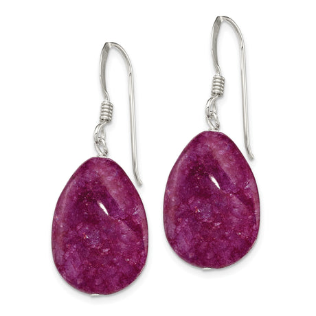 Sterling Silver Teardrop Earrings with Aventurine, Handcrafted Dangle Design for Women