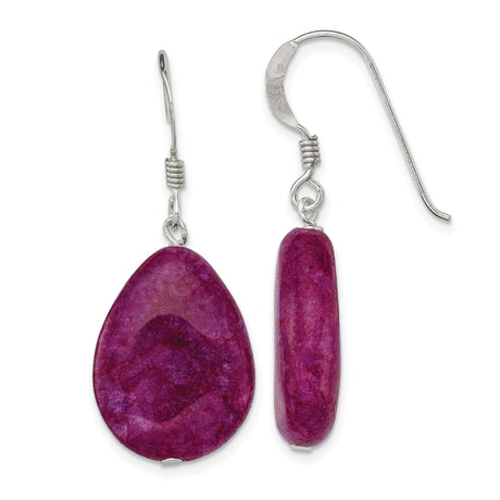 Sterling Silver Teardrop Earrings with Aventurine, Handcrafted Dangle Design for Women