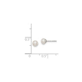 Sterling Silver Pearl Stud Earrings with Round White Freshwater Pearls, Minimalist Classic Design