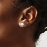 Sterling Silver Stud Earrings with Pink Freshwater Cultured Pearl, Classic Round Button Style
