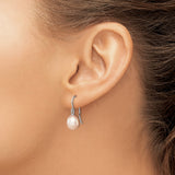 Sterling Silver Drop Earrings with Soft Pink Freshwater Cultured Pearls, Classic Bridal Style