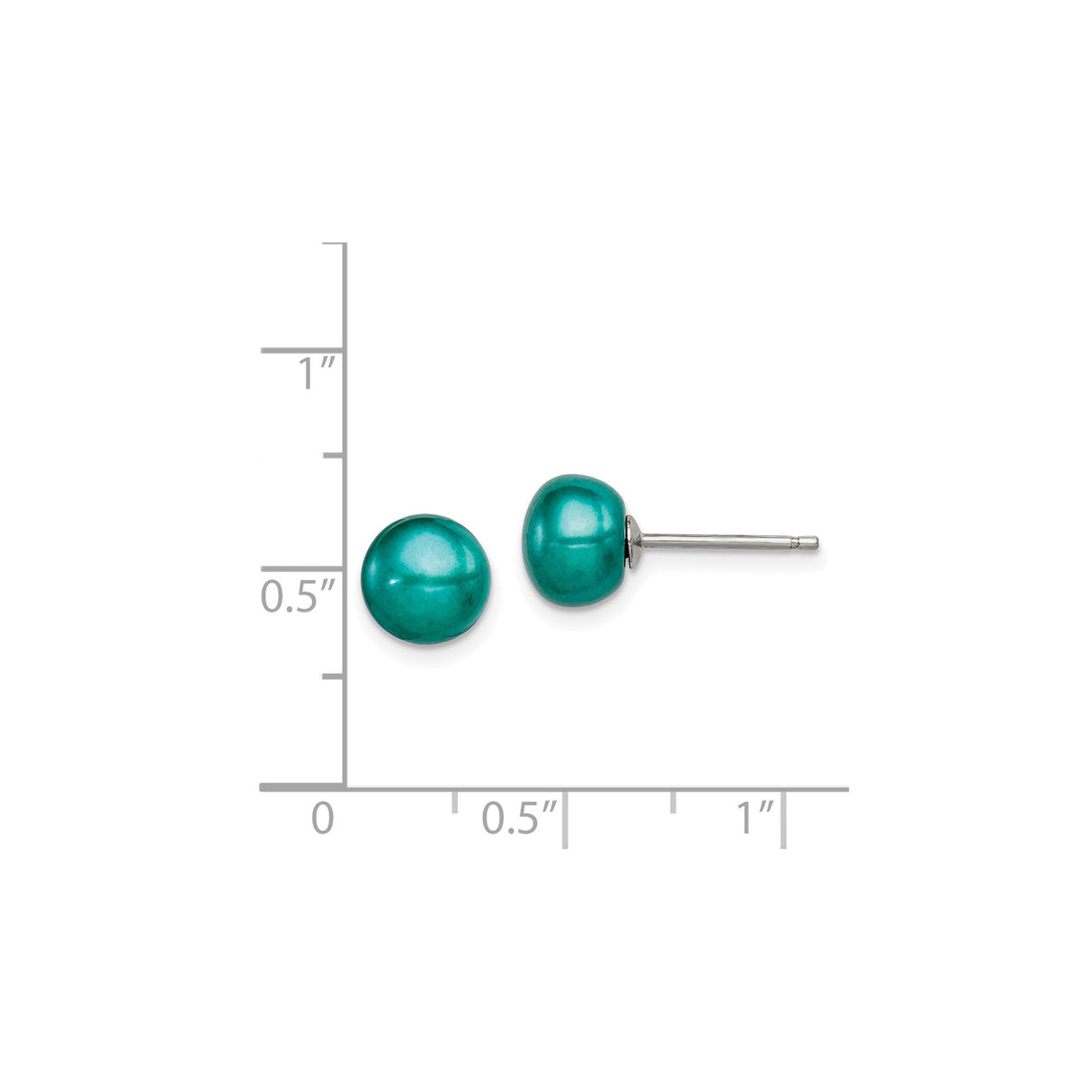 Sterling Silver Stud Earrings with Turquoise Cabochons, Minimalist Boho Style