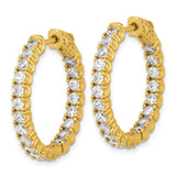 Sterling Silver Gold Plated Hoop Earrings with Cubic Zirconia, Full Circle Sparkle Design
