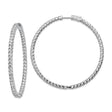 Sterling Silver Hoop Earrings with Cubic Zirconia, Full Circle Hinged Closure, Sparkly Style