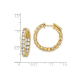 Sterling Silver Hoop Earrings with Cubic Zirconia, Gold Plated, Lightweight Formal Jewelry