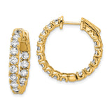 Sterling Silver Hoop Earrings with Cubic Zirconia, Gold Plated, Lightweight Formal Jewelry
