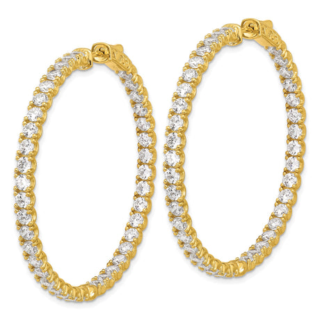Sterling Silver Hoop Earrings with Cubic Zirconia, Full Eternity In and Out Style for Women